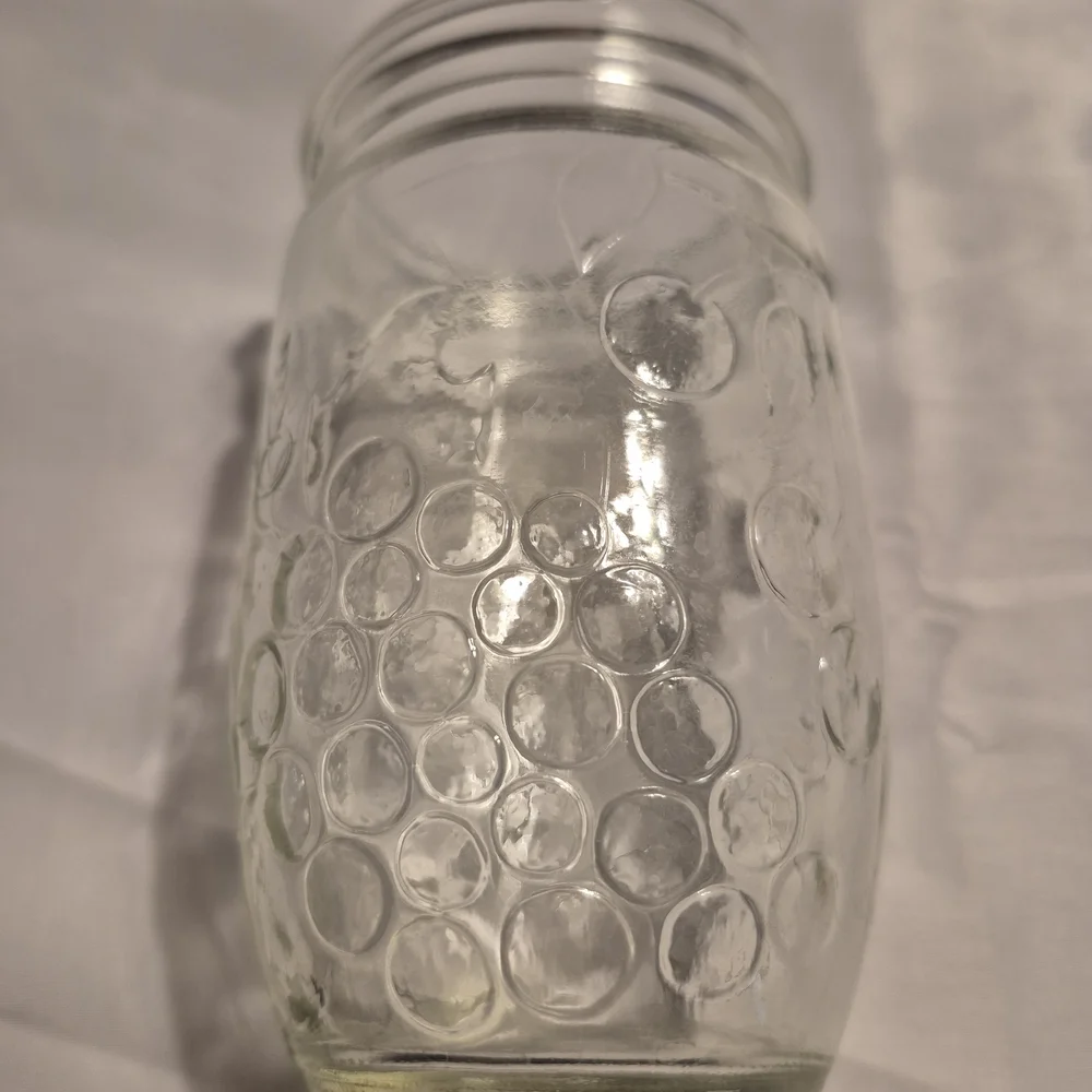 Glass Mason Jar with Bubble Design